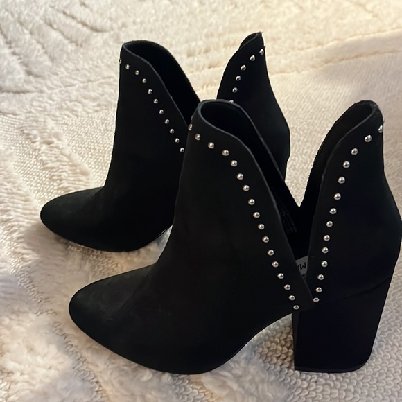 Steve Madden Perla Black Suede Studded Booties - Picture 2 of 6